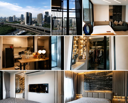 1 ห้องนอน | 1 ห้องน้ำ | MRT Phetchaburi | 36 ตร.ม. | 29,000 บาท/เดือน | ชั้น 23 — Life Asoke กรุงเทพฯ