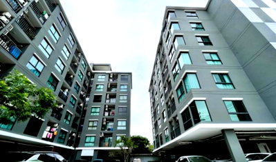 Condos for rent : 1Bed | 1Bath | MRT Ramkhamhaeng | 27sqm | THB 8,500/mo | Fl.3 — Happy Condo Ladprao 101 Bangkok