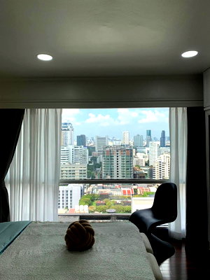 คอนโดให้เช่า : 1 ห้องนอน | 1 ห้องน้ำ | BTS Nana | 39 ตร.ม. | 25,000 บาท/เดือน | ชั้น 23 — Sukhumvit Suite กรุงเทพฯ