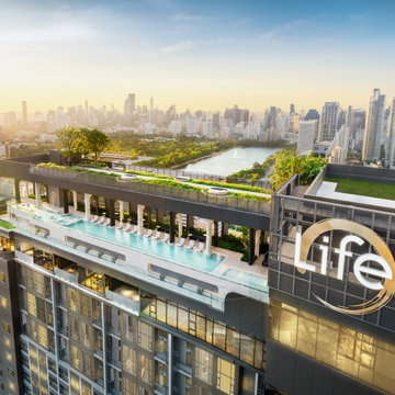 2Bed | 1Bath | MRT Queen Sirikit National Convention Centre | 42sqm | THB 32,000/mo | Fl.9 — Life Rama 4 - Asoke Bangkok