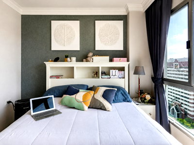Condos for rent : 1Bed | 1Bath | BTS Ekkamai | 28sqm | THB 12,000/mo | Fl.20 — Lumpini Place Rama 4-Kluaynamthai Bangkok
