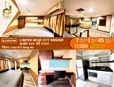 Condos for rent : DL26090186 Condo for rent, Lumpini Mega city Bangna near BTS Bang Na, ready to move in, call urgently 0653619502 LineID @952jdxxk