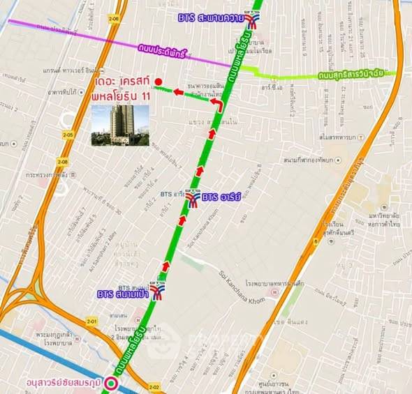 รูป คอนโด 1-ห้องนอน ที่ เดอะ เครส พหลโยธิน 11 ใกล้ BTS อารีย์ (ID 3263920) - รูปที่ 4/7