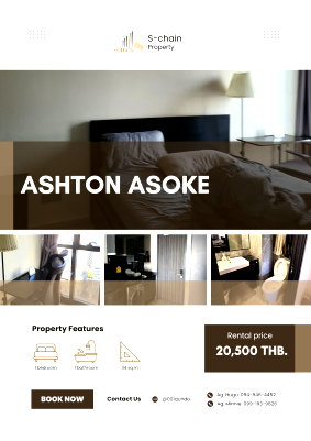 คอนโดให้เช่า : 🏙️✨ ติด MRT Sukhumvit เพียง 20 ม. ใจกลางอโศก เดินทางสะดวกสุดๆ ห้อง 1 Bed พร้อมอยู่ 🖤 Ashton Asoke ✨ NO-026