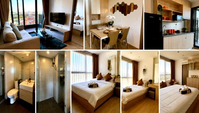 Condos for rent : 2Bed | 1Bath | BTS Bang Na | 47sqm | THB 21,000/mo | Fl.19 — Ideo O2 Bangkok