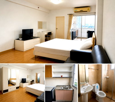 Condos for rent : Studio | 1Bath | BTS Udom Suk | 34sqm | THB 7,000/mo | Fl.18 — City Home Sukhumvit Bangkok