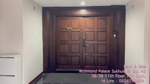 3Bed | 3Bath | BTS Phrom Phong | 164sqm | THB 70,000/mo | Fl.11 — Richmond Palace Bangkok