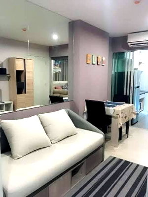 คอนโดให้เช่า : 1 ห้องนอน | 1 ห้องน้ำ | BTS Samrong | 28 ตร.ม. | 12,000 บาท/เดือน | ชั้น 8 — Sukhumvit 113 กรุงเทพฯ