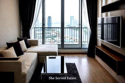 คอนโดให้เช่า : 1 ห้องนอน | 1 ห้องน้ำ | BTS Saphan Taksin | 40 ตร.ม. | 35,000 บาท/เดือน | ชั้น 36 — Rhythm Sathorn กรุงเทพฯ