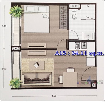 1 ห้องนอน | 1 ห้องน้ำ | BTS Surasak | 36.7 ตร.ม. | 19,000 บาท/เดือน | ชั้น 19 — Noble Revo Silom กรุงเทพฯ