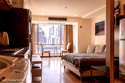Condos for rent : Studio | 1Bath | BTS Nana | 30sqm | THB 15,000/mo | Fl.8 — The Trendy Condominium Bangkok