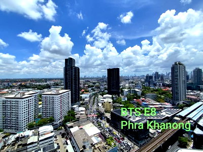 Condos for rent : Studio | 1Bath | BTS Phra Khanong | 37sqm | THB 18,000/mo | Fl.27 — Sky Walk Residences Bangkok