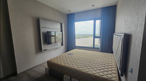 2Bed | 2Bath | MRT Phra Nang Klao Bridge | 51sqm | THB 25,000/mo | Fl.18 — The Politan Rive Bangkok