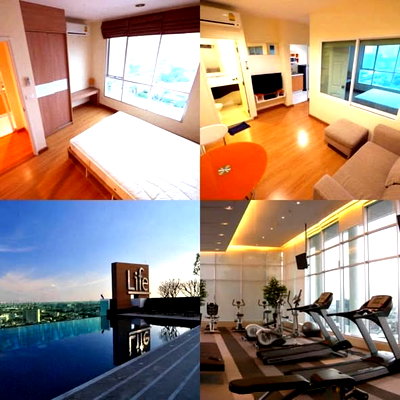 คอนโดให้เช่า : 1 ห้องนอน | 1 ห้องน้ำ | BTS Phra Khanong | 30 ตร.ม. | 15,000 บาท/เดือน | ชั้น 12 — Life At Sukumvit 65 กรุงเทพฯ