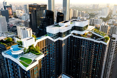 Condos for rent : 1Bed | 1Bath | MRT Phetchaburi | 28sqm | THB 18,000/mo | Fl.39 — Life Asoke-RAMA9 Bangkok