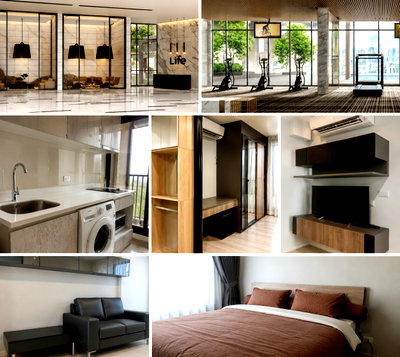 Condos for rent : 1Bed | 1Bath | BTS Asok | 30sqm | THB 17,000/mo | Fl.17 — Life Asoke Bangkok