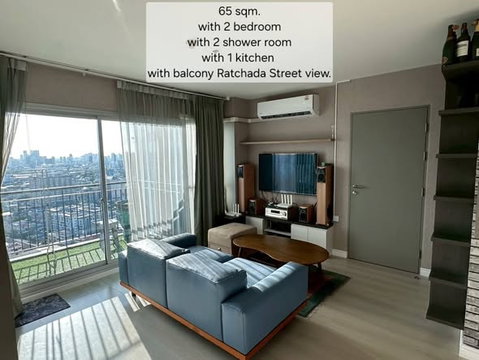 2 ห้องนอน | 2 ห้องน้ำ | ARL Hua Mak | 65 ตร.ม. | 35,000 บาท/เดือน | ชั้น 29 — Life Ratchadapisek กรุงเทพฯ