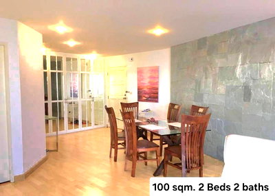 คอนโดให้เช่า : 2 ห้องนอน | 2 ห้องน้ำ | BTS Chong Nonsi | 100 ตร.ม. | 38,000 บาท/เดือน | ชั้น 13 — Bangkok Garden Condo กรุงเทพฯ