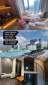 1 ห้องนอน | 1 ห้องน้ำ | MRT Phra Ram 9 | 40 ตร.ม. | 30,000 บาท/เดือน | ชั้น 18 — Knightsbridge Space Rama 9 กรุงเทพฯ