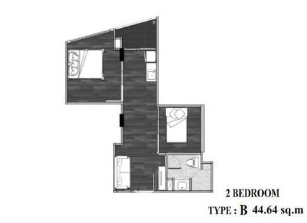 รูปภาพ 2Bed | 1Bath | BTS On Nut | 44sqm | THB 15,000/mo | Fl.8 — Glendale Bangkok