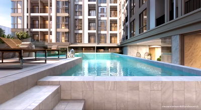 Condos for rent : 1Bed | 1Bath | BTS Saphan Taksin | 23sqm | THB 10,000/mo | Fl.4 — Scape Charoenkrung – Rama 3 Bangkok