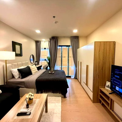 Condos for rent : Studio | 1Bath | MRT Phra Ram 9 | 27sqm | THB 17,000/mo | Fl.20 — The Base Urban RAMA9 Bangkok