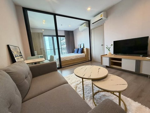 1 ห้องนอน | 1 ห้องน้ำ | MRT Phra Nang Klao Bridge | 32 ตร.ม. | 12,000 บาท/เดือน | ชั้น 38 — Politan Riv กรุงเทพฯ