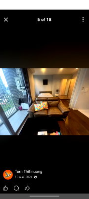 Condos for rent : Studio | 1Bath | BTS Wutthakat | 39sqm | THB 24,500/mo | Fl.24 — Nara 9 Condo Bangkok