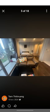 สตูดิโอ | 1 ห้องน้ำ | BTS Wutthakat | 39 ตร.ม. | 24,500 บาท/เดือน | ชั้น 24 — Nara 9 Condo กรุงเทพฯ