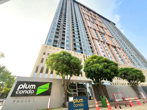 1 ห้องนอน | 1 ห้องน้ำ | MRT Sam Yaek Bang Yai | 25 ตร.ม. | 7,000 บาท/เดือน | ชั้น 12 — Plum Condo New West กรุงเทพฯ