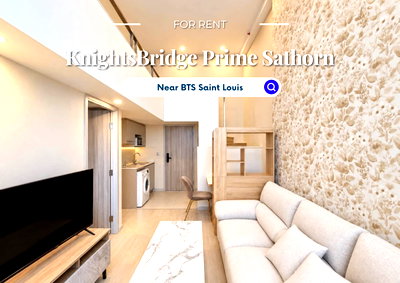Condos for rent : KnightsBridge Prime Sathorn | Price 35,000 THB | New room, great location, fully furnished, ready to move in.