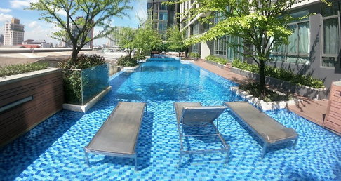 1 ห้องนอน | 1 ห้องน้ำ | BTS Udom Suk | 27 ตร.ม. | 12,000 บาท/เดือน | ชั้น 15 — Ideo Blucove Sukhumvit กรุงเทพฯ