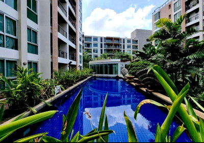 Condos for rent : 1Bed | 1Bath | MRT Khlong Toei | 43sqm | THB 14,000/mo | Fl.4 — Resorta Bangkok