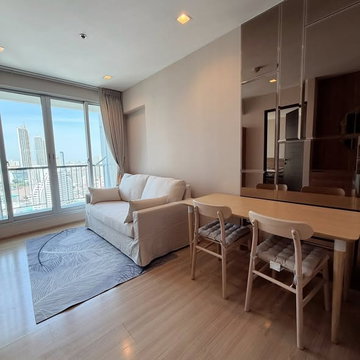 1 ห้องนอน | 1 ห้องน้ำ | BTS Saphan Taksin | 45 ตร.ม. | 28,000 บาท/เดือน | ชั้น 30 — Rhythm Sathorn กรุงเทพฯ