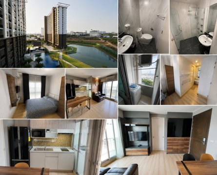 1 ห้องนอน | 1 ห้องน้ำ | MRT Si Lom | 37 ตร.ม. | 10,000 บาท/เดือน | ชั้น 12 — Parkland Srinakarin Lakeside กรุงเทพฯ