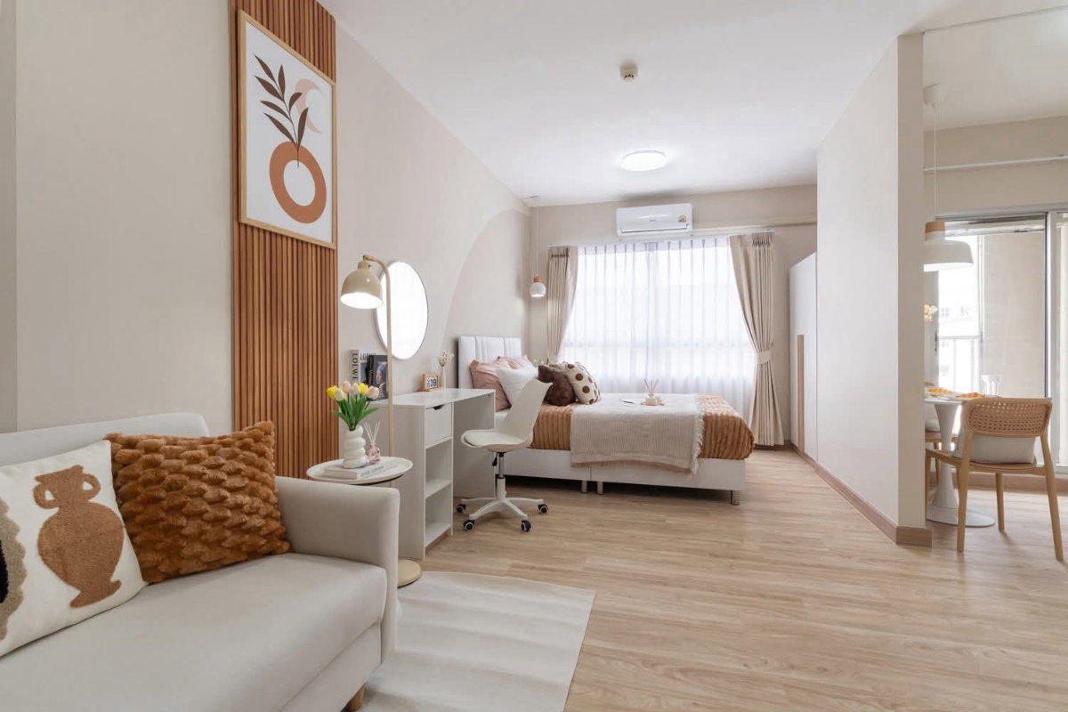 ME2500536 คอนโดราคาดี Plum Condo สามัคคี ใกล้ MRT สายสีชมพู สถานีสามัคคี