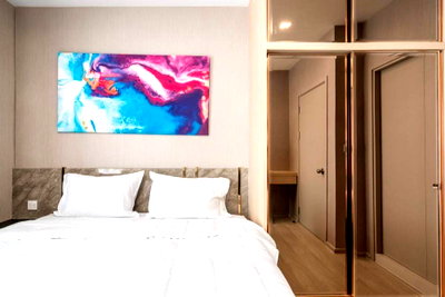 Condos for rent : 2Bed | 1Bath | BTS Phra Khanong | 40sqm | THB 25,000/mo | Fl.30 — Life Sukhumvit 48 Bangkok