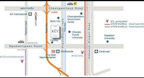 2Bed | 2Bath | MRT Bang Son | 64sqm | THB 18,000/mo | Fl.12 — The Key Pracha Chuen Bangkok