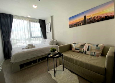 Condos for rent : 1Bed | 1Bath | ARL Hua Mak | 26sqm | THB 12,000/mo | Fl.8 — Atmoz Oasis Onnut Bangkok
