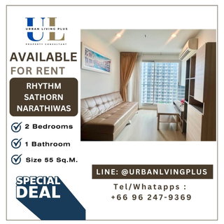 รูปภาพ ( UL2609073 ) Tel/Line 096-2479369✨FOR RENT !! Rhythm Sathorn Narathiwas 2 bedroom, size 55 Sq.M. Nice room, Furnished !!!
