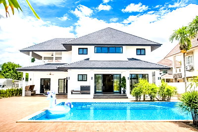 บ้านเดี่ยว หนองปรือ ชลบุรี : Modern 5 Bed Pool Villa for Sale East Pattaya Private Pool