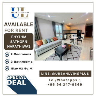 รูปภาพ ( UL2406241 ) Tel/Line 096-2479369✨FOR RENT !! Rhythm Sathorn Narathiwas 2 bedrooms, size 62 Sq.M. Nice room, Furnished !!!