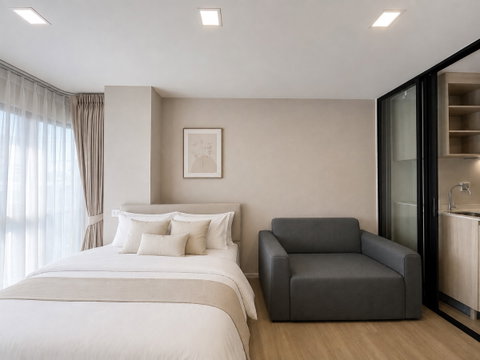 BESTPRICE ให้เช่า Atmoz Flow Minburi ห้องสวย เฟอร์ครบ ราคาพิเศษ 