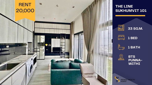 Cozy room ✨ The Line Sukhumvit 101 | 1Bed 33sqm High floor | Fully furnished near BTS Punnawithi 20K/mo | Free tour, book now! 📲