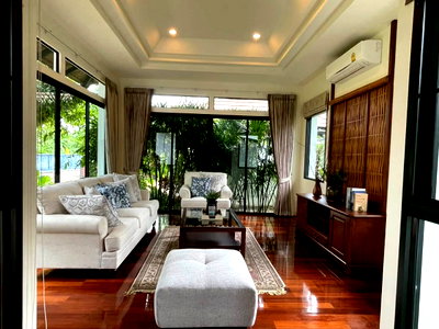 เช่าบ้านเดี่ยว พรีเมี่ยม เอาท์เล็ท เชียงใหม่ : บ้านเดี่ยวสไตล์ล้านนา 4 ห้องนอน โครงการล้านนา มนตรา | หางดง | สงบ ร่มรื่น เหมือนรีสอร์ท | 80,000 บ.