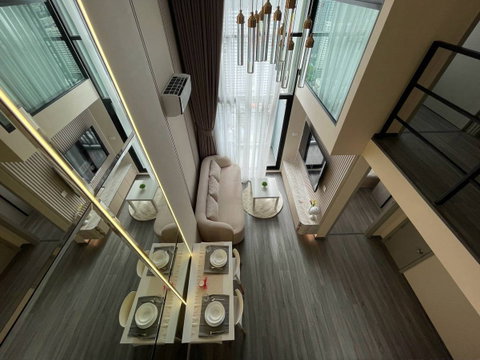 🔥Hot deal🔥 For Rent : IDEO Ramkhamhaeng–Lamsali Station 2br Duplex, fully furnished with Dish washer, near MRT Lamsali