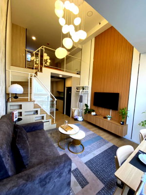 คอนโดให้เช่า : 📣ให้เช่าคอนโด Landmark @MRTA Station (Siamese Rama 9) Duplex เฟอร์ครบ @onestepliving