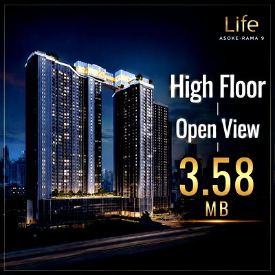 คอนโดให้เช่า : สตูดิโอ | 1 ห้องน้ำ | MRT Phetchaburi | 26 ตร.ม. | 18,000 บาท/เดือน | ชั้น 27 — Life Asoke Rama 9 กรุงเทพฯ
