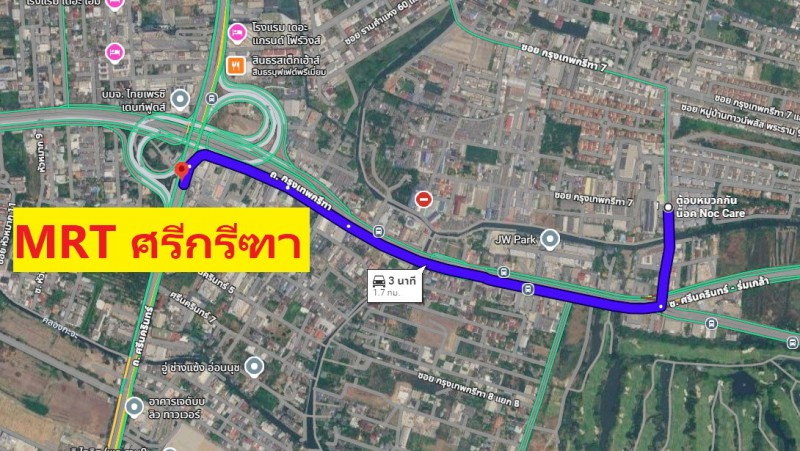 รูป 260906sriedes ให้เช่า บ้าน กรุงเทพกรีฑา7  รถไฟฟ้าสายสีเหลือง ศรีกรีฑา 2.1กม. บ้านเดี่ยวหลังมุม 4 นอน ชั้นที่ 1 ใกล้กับ เดอะพาร์ค - รูปที่ 2/8