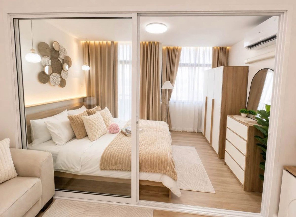 ME2500546 ขายห้องสวยแต่งให้ใหม่ รัชอาภา ทาวเวอร์ เฟอร์ครบ ใกล้ห้าง ใกล้มหาลัย